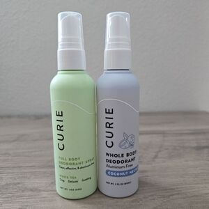 Curie Whole Body Deodorant Spray 3 Fl Oz 2 Pack Coconut Nectar White Tea